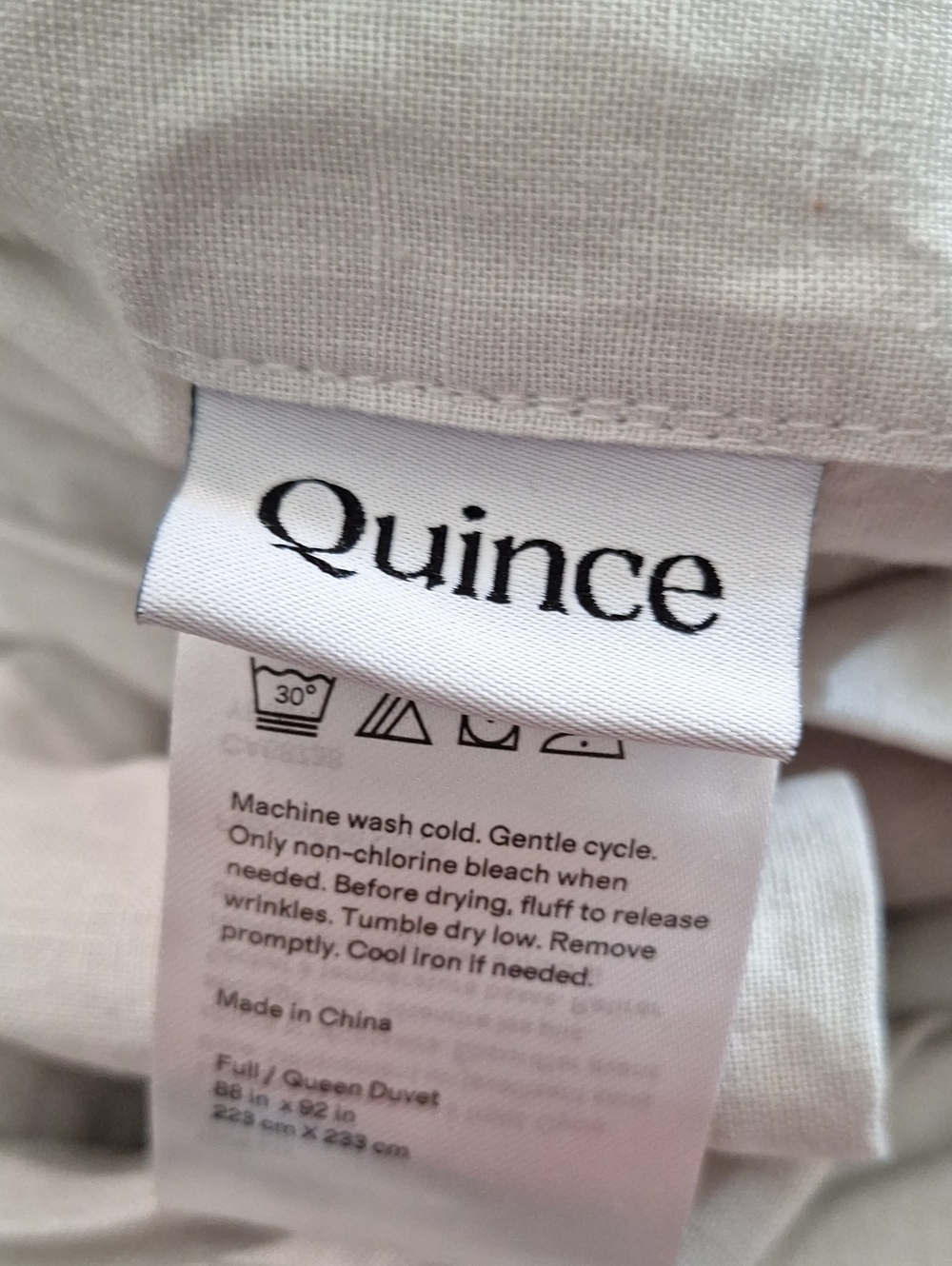 Quince European Linen Duvet Cover Set Light Gray Full/Queen NWT - Picture 4 of 8